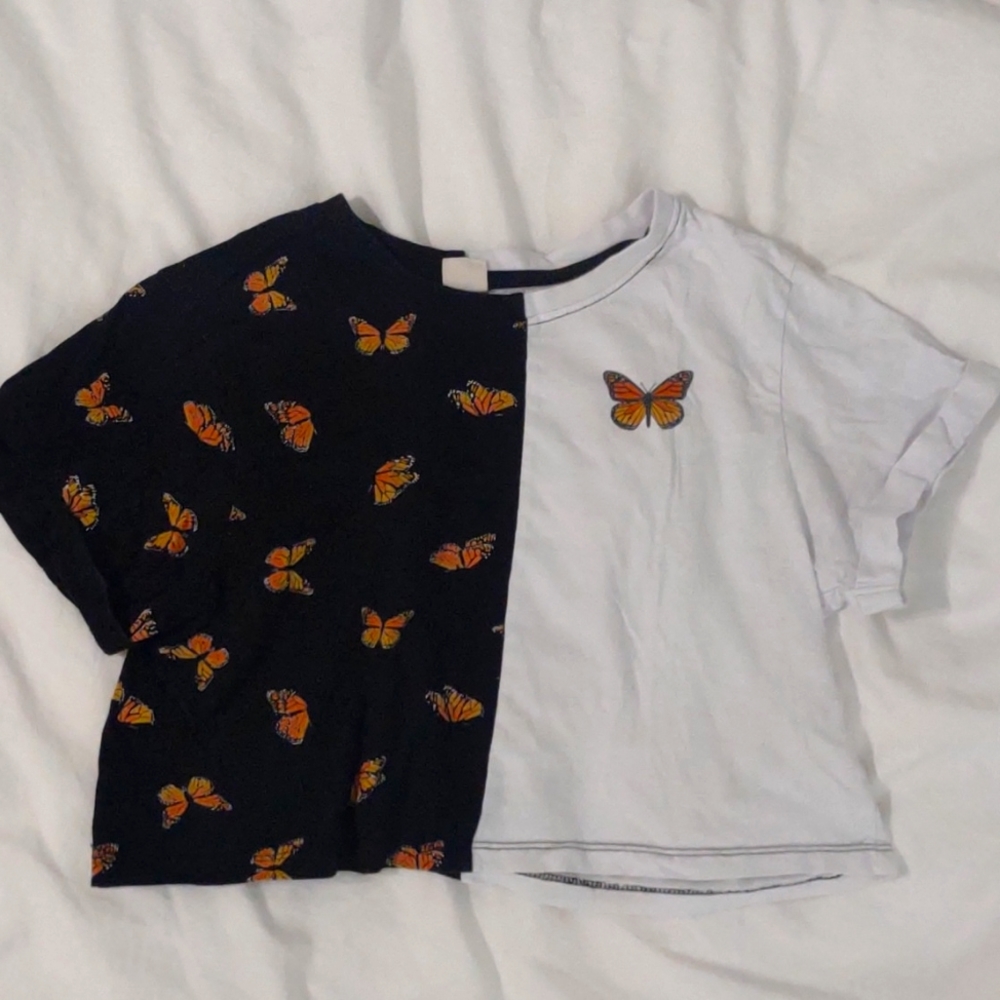 Butterfly crop top for tweens